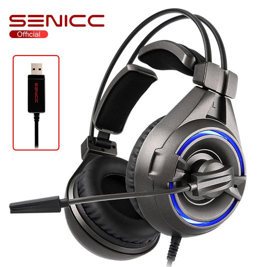 Senicc A6 Headset Usb High Quality Sound Video Game Headset Advance Noise Canceling Technology