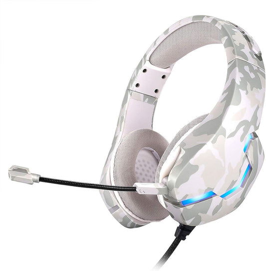 J10 Gaming Headphones Gaming Headset Ultra Flexible Led Stereo Surround Headphone White Color